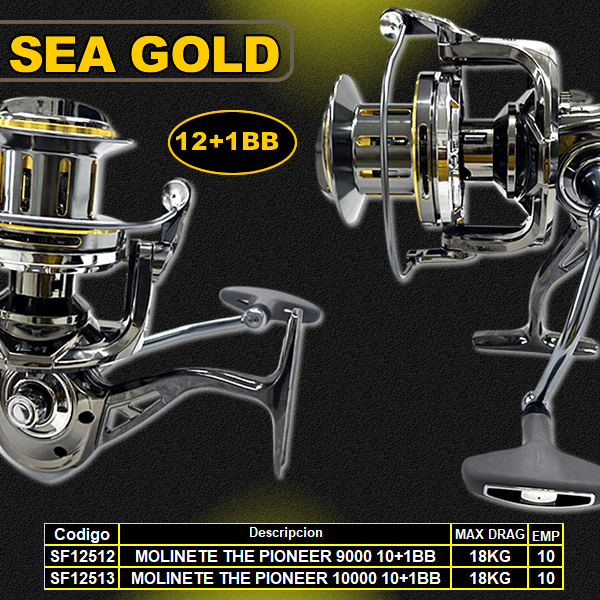 MOLINETE SEA GOLD  12+1BB  ALUMINIO